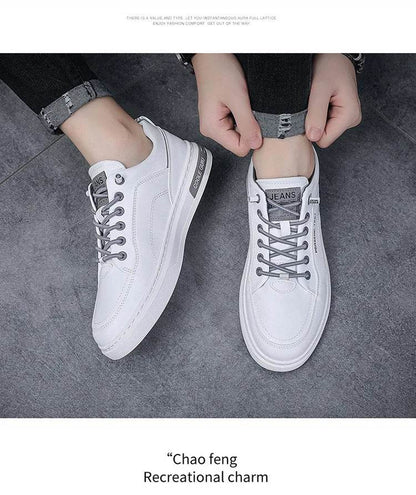 Mens Leather Shoes Fall Fashion Sneakers for Driving Walking Office, Comfortable Men Slip on Skate Flats Non Slip Youth Shoe - Montero Milan