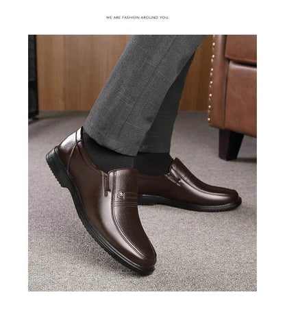 Leather Men Formal Shoes Luxury Brand 2025 Men's Loafers Dress Moccasins Breathable Slip on Black Driving Shoes Plus Size 38-46 - Montero Milan