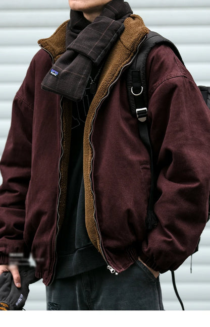 Vintage Fleece Bomber Jacket