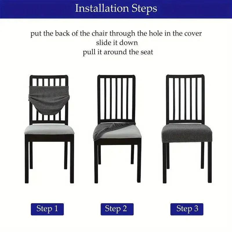 1PC Stretch Dining Chair Seat Cover Jacquard Solid Color Chairs Covers Removable Anti-Dust Chair Cushion Slipcovers Hotel Home - Montero Milan