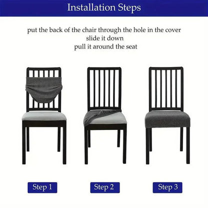 1PC Stretch Dining Chair Seat Cover Jacquard Solid Color Chairs Covers Removable Anti-Dust Chair Cushion Slipcovers Hotel Home - Montero Milan