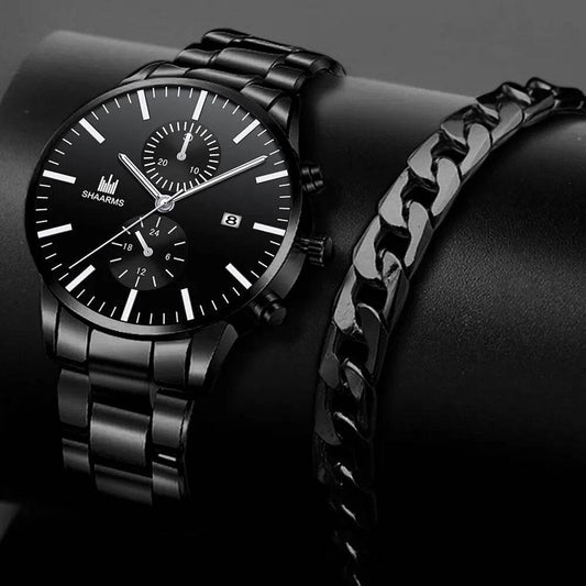 Luxury Stainless Steel Watch & Bracelet Set (Buy 2 Get 1 Free) - Montero Milan