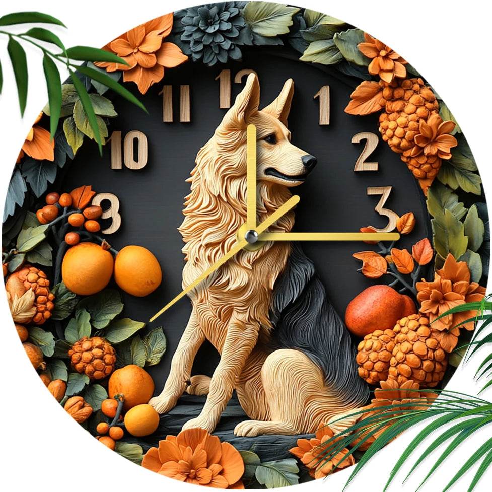 German Shepherd Silent Wall Clock - Montero Milan