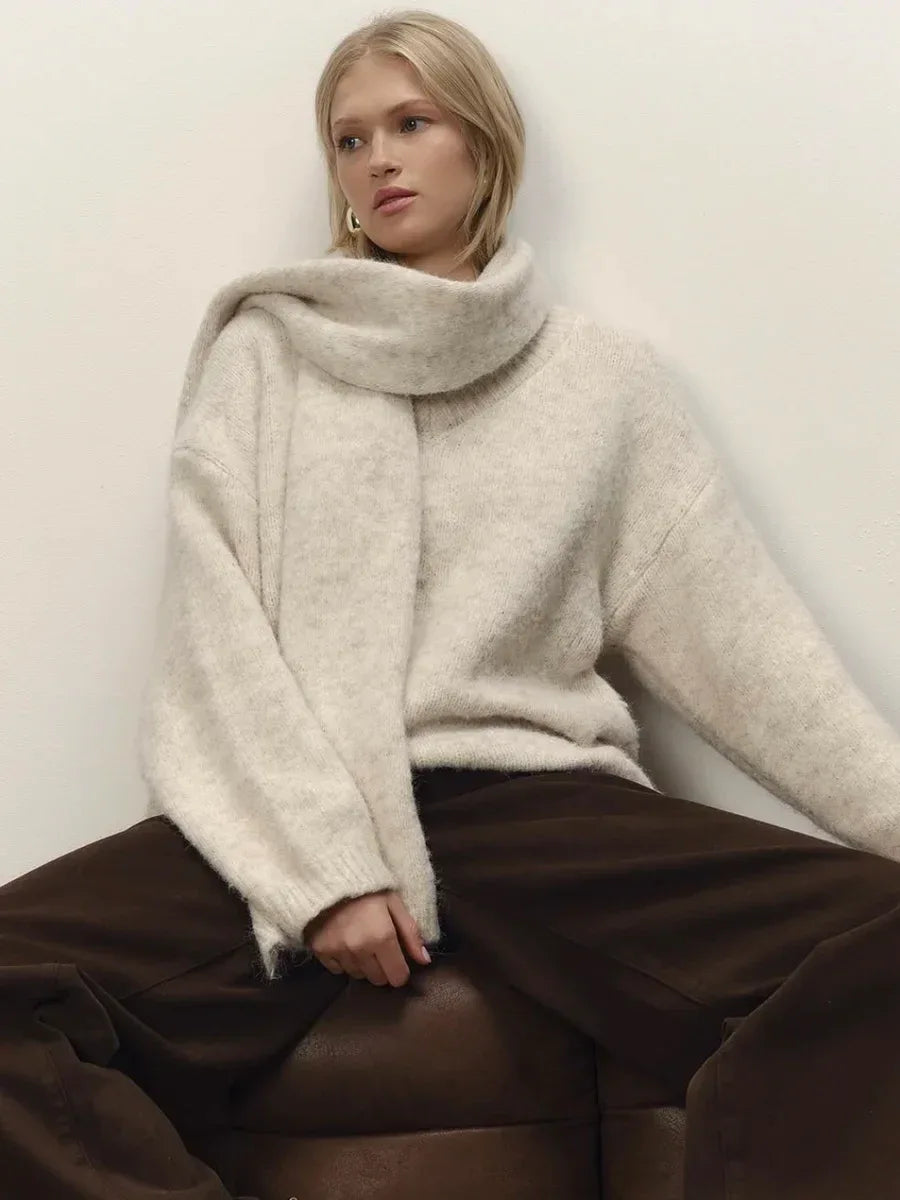 Hirsionsan 2025 New Soft Loose V Or O Neck Knitted Sweaters Women Winter Solid Female Pullovers Warm Basic Knitwear Jumper