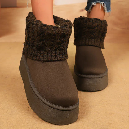 New boots women's 2025 non-slip warm thickened snow velvet short boots winter short cotton shoes