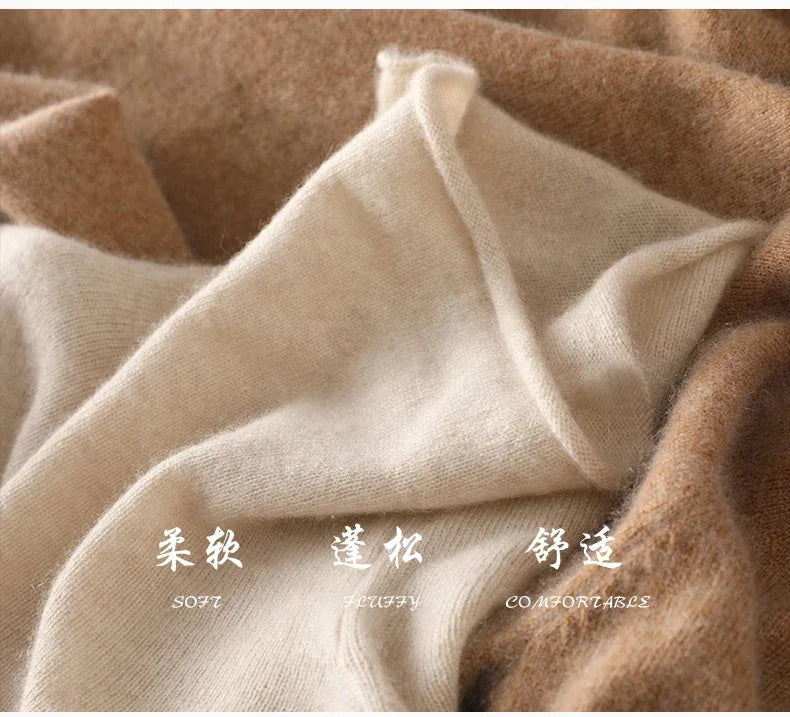 100%Merino Pure Wool Sweater Women's AutumnWinter Long Sleeve High Neck Pullover Warm High Quality Solid Color Basic Knit Jumper