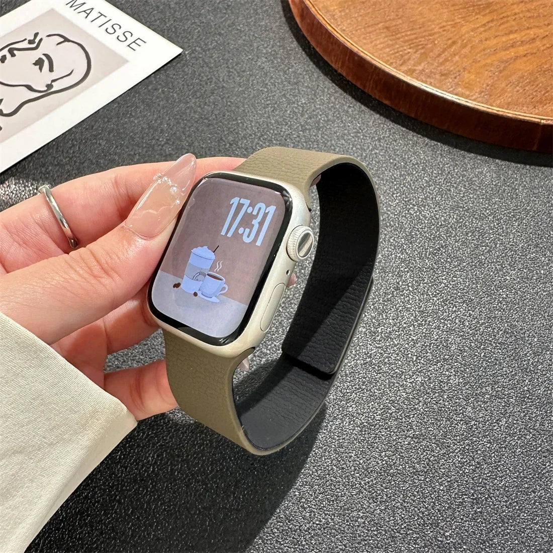 Magnetic Leather Apple Watch Band