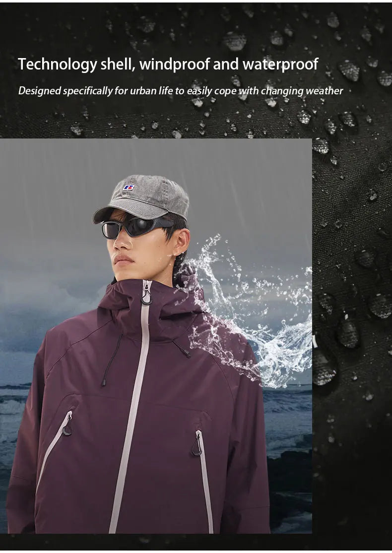 New Men Waterproof Hiking Jacket Women Windproof Sports Coat High Quality Hooded Jacket Outdoor Ride Climbing Running Jacket