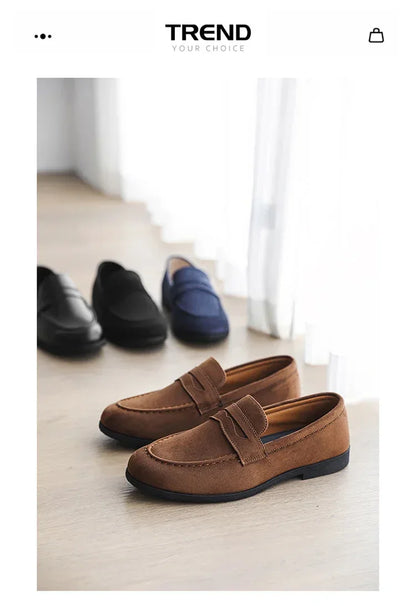 Autumn Suede Loafers Man Large Size 45 Comfort Slip-on Casual Shoes Men Flats Retro Brown Moccasins For Men zapatos de hombre