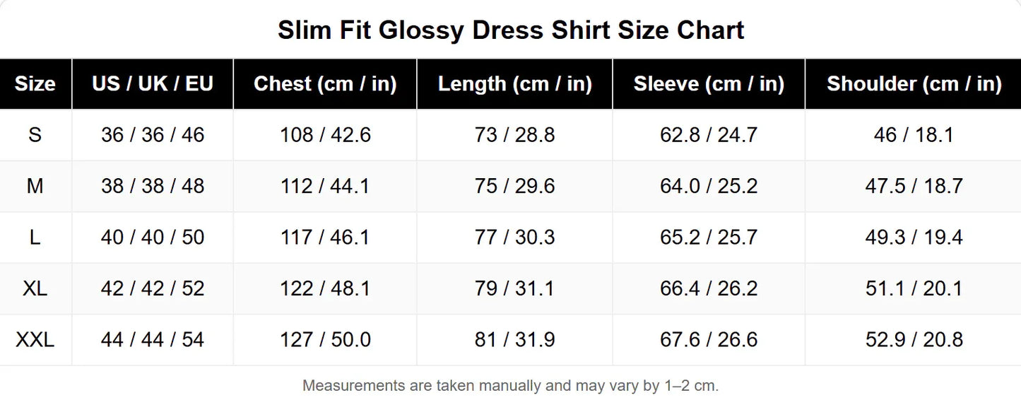 Slim Fit Glossy Dress Shirt