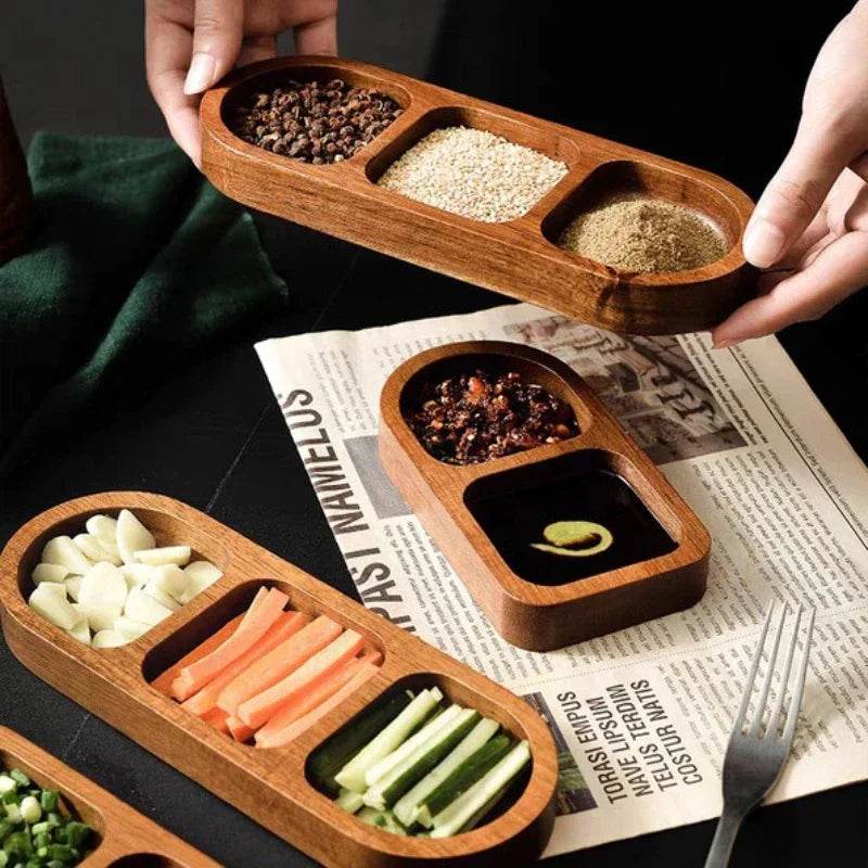 Naturuta™ Solid Wood Sauce & Snack Tray - Montero Milan