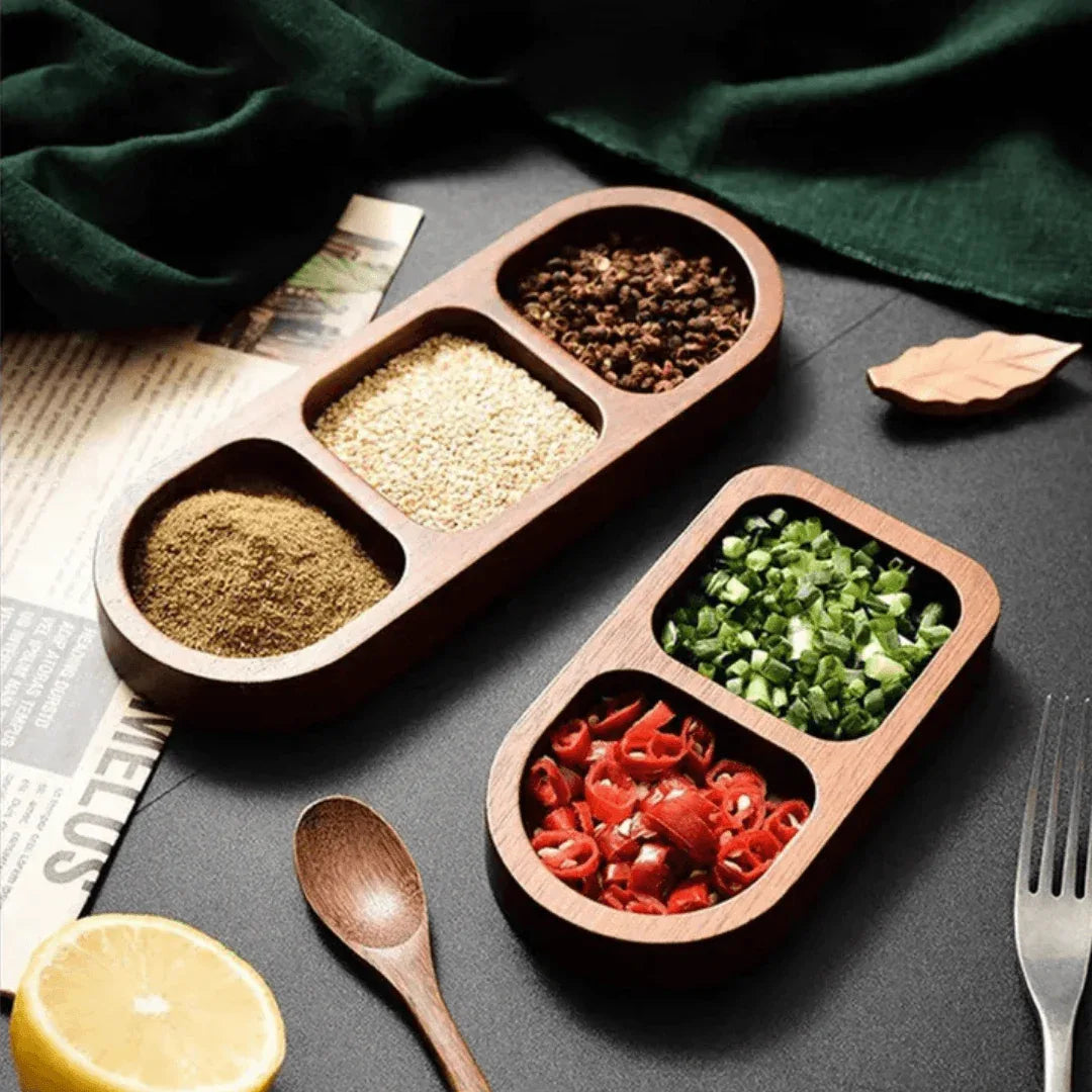 Naturuta™ Solid Wood Sauce & Snack Tray - Montero Milan