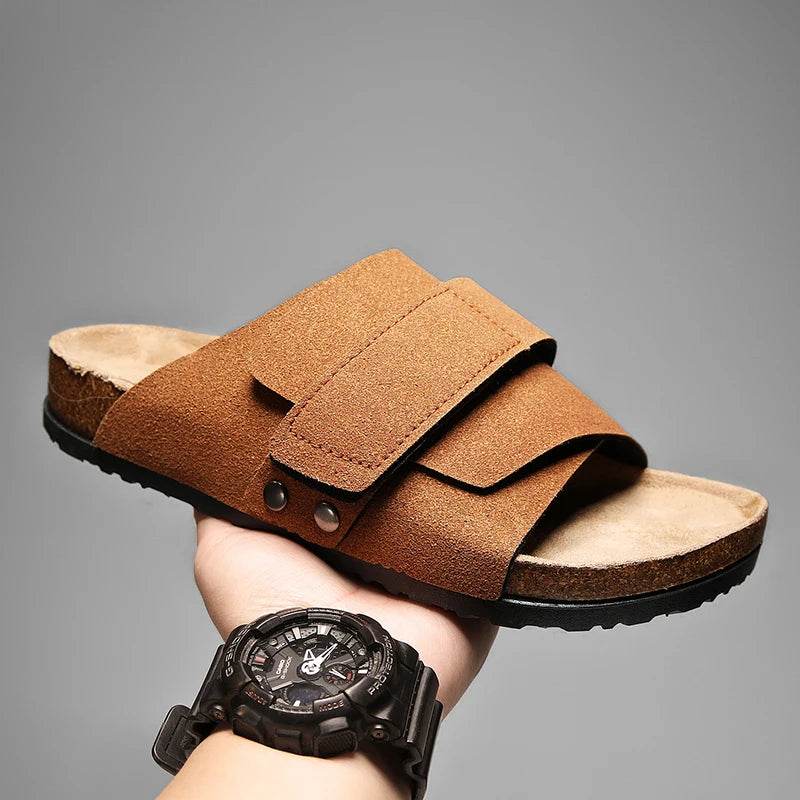 Suede Strap Slide Sandals - Montero Milan