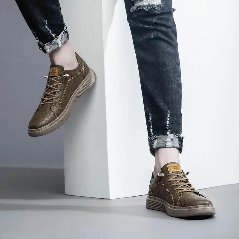 Genuine Leather Casual Oxford Sneakers - Montero Milan