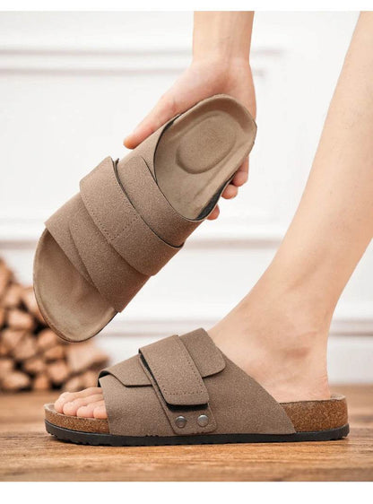 Suede Strap Slide Sandals - Montero Milan