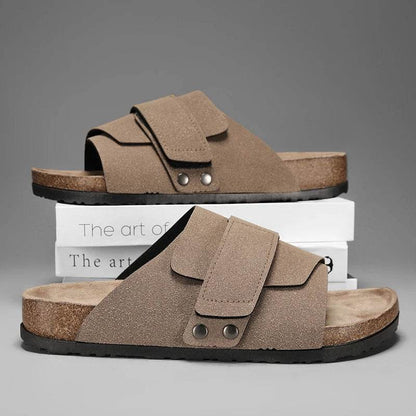 Suede Strap Slide Sandals - Montero Milan