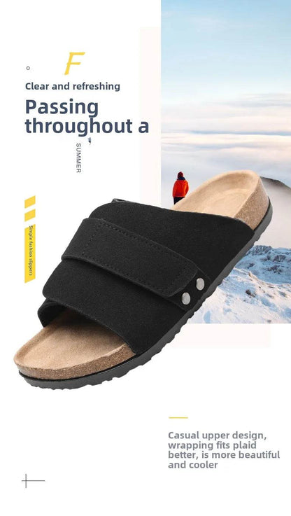 Suede Strap Slide Sandals - Montero Milan