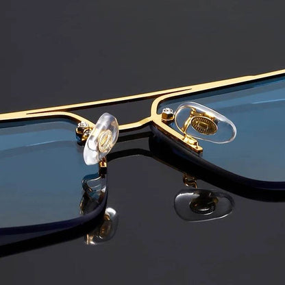 Retro Frameless Gold Temple Sunglasses - Montero Milan