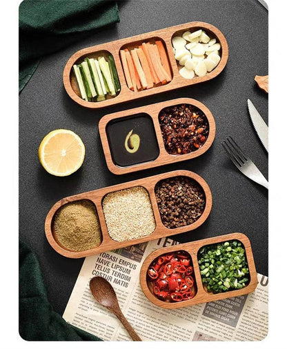 Naturuta™ Solid Wood Sauce & Snack Tray - Montero Milan