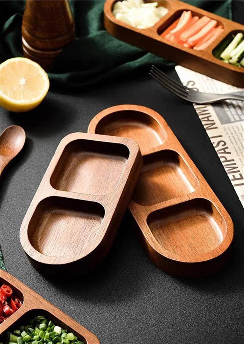 Naturuta™ Solid Wood Sauce & Snack Tray - Montero Milan