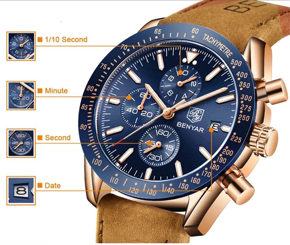 Stravaro ChronoSport Leather Watch - Montero Milan