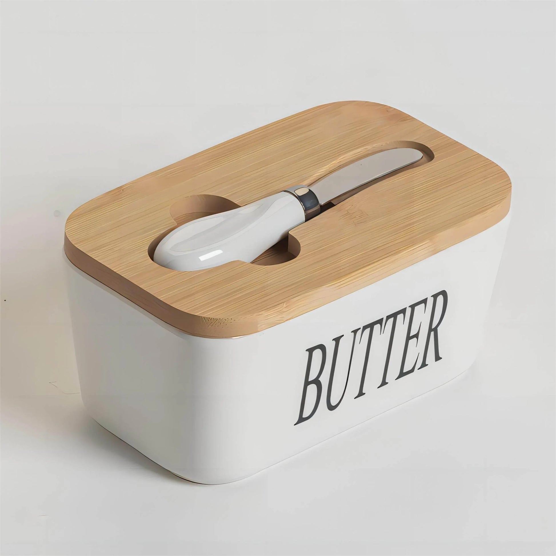 Ceramic Butter Dish with Bamboo Lid & Spreader - Montero Milan