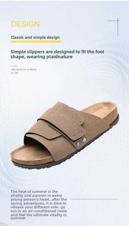 Suede Strap Slide Sandals - Montero Milan