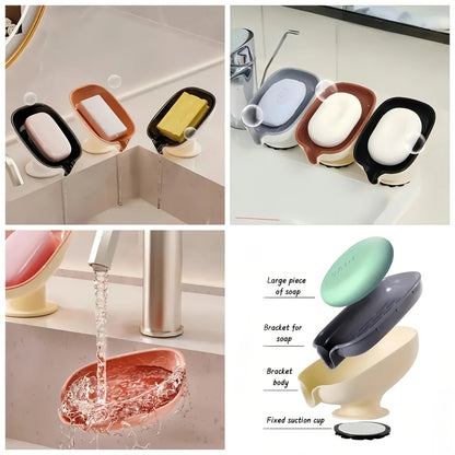 Montero Milan Drain soap dish, soap holder, bathroom drain soap rack, household suction cup soap box without drilling, scented soap holder, scented soap tray, bathroom soap container and storage