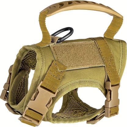 Tactical Cat Vest with Adjustable Straps & Red Cross Patch - Durable 600D Nylon Chest Harness for Small Dogs & Cats, Secure Leash Attachment, Ergonomic Design for Training & Outdoor Adventures, Cat Vest Harness, Adventure Pet