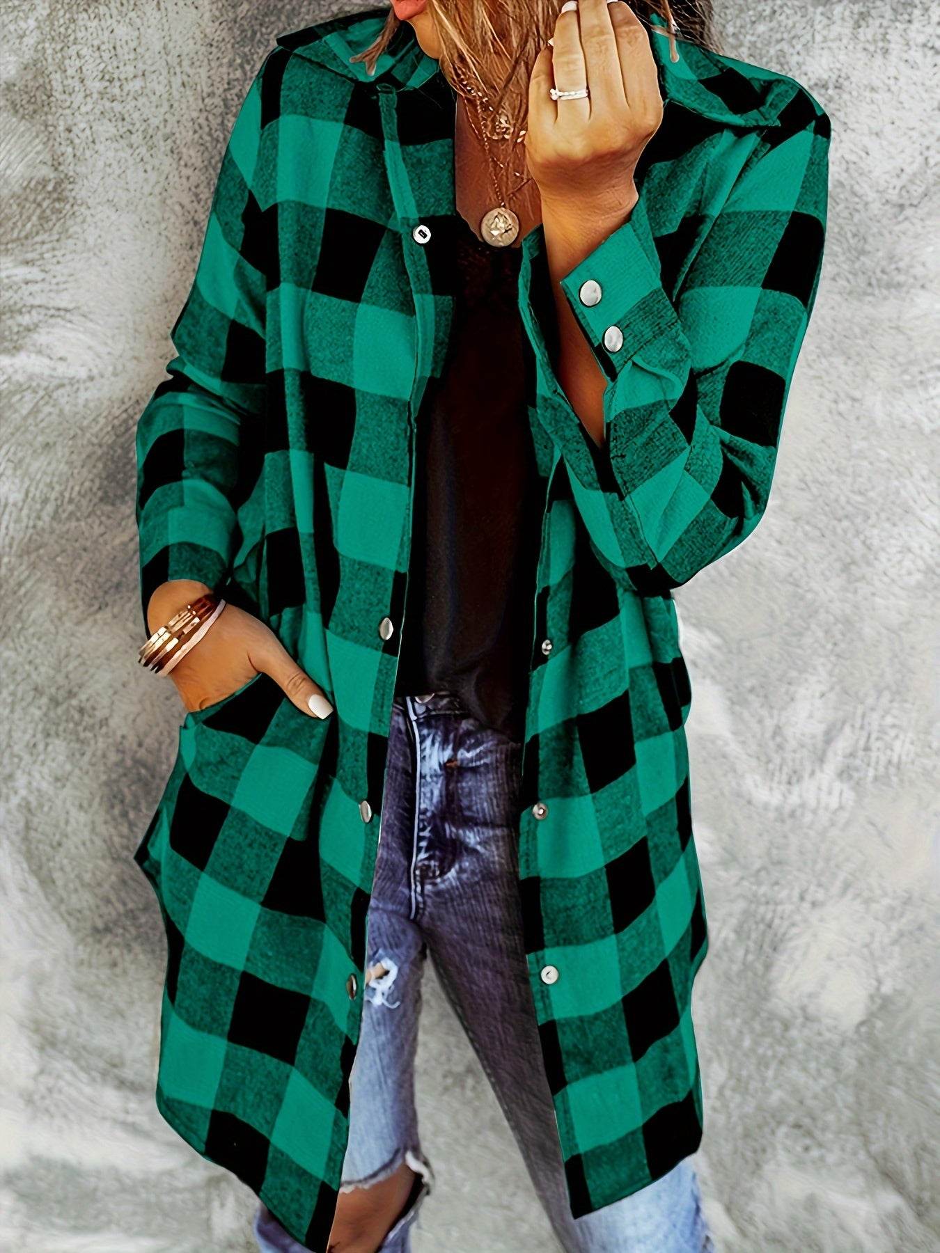 Relaxed Fit Plaid Shacket - Montero Milan