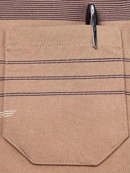 Men's Vintage-Inspired Striped Shirt with Chest Pocket - Breathable, Long Sleeve, Button Detail for Golf & Outdoor Activities