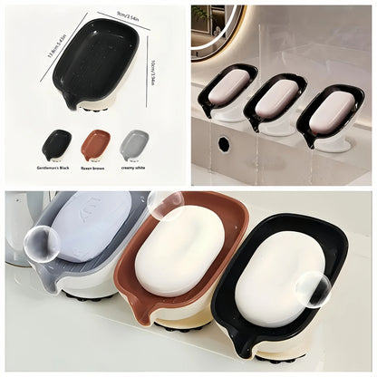 Montero Milan Drain soap dish, soap holder, bathroom drain soap rack, household suction cup soap box without drilling, scented soap holder, scented soap tray, bathroom soap container and storage