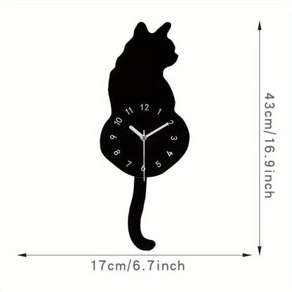 Charming Swinging Tail Kitten Clock for Any Room Decor - Montero Milan