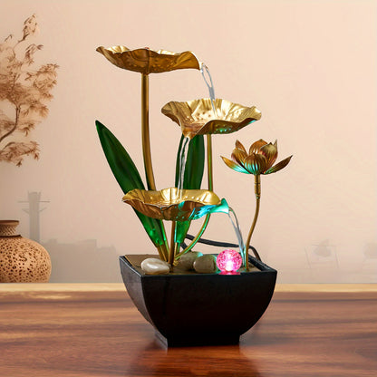 Gold Lotus Indoor Fountain Humidifier