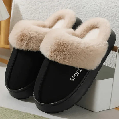 Women'S Cozy Fleece-Lined Slip-On Slippers - Soft Plush Indoor/Outdoor Shoes with EVA Sole, Warm Winter Footwear for Couples, Perfect Gift Idea, Indoor Slippers | Plush Lined Slippers | EVA Sole Slippers, Slippers for Feet