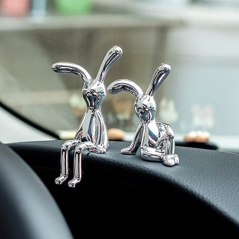Nordic Silver Bunny Figurines – Set of 2 - Montero Milan