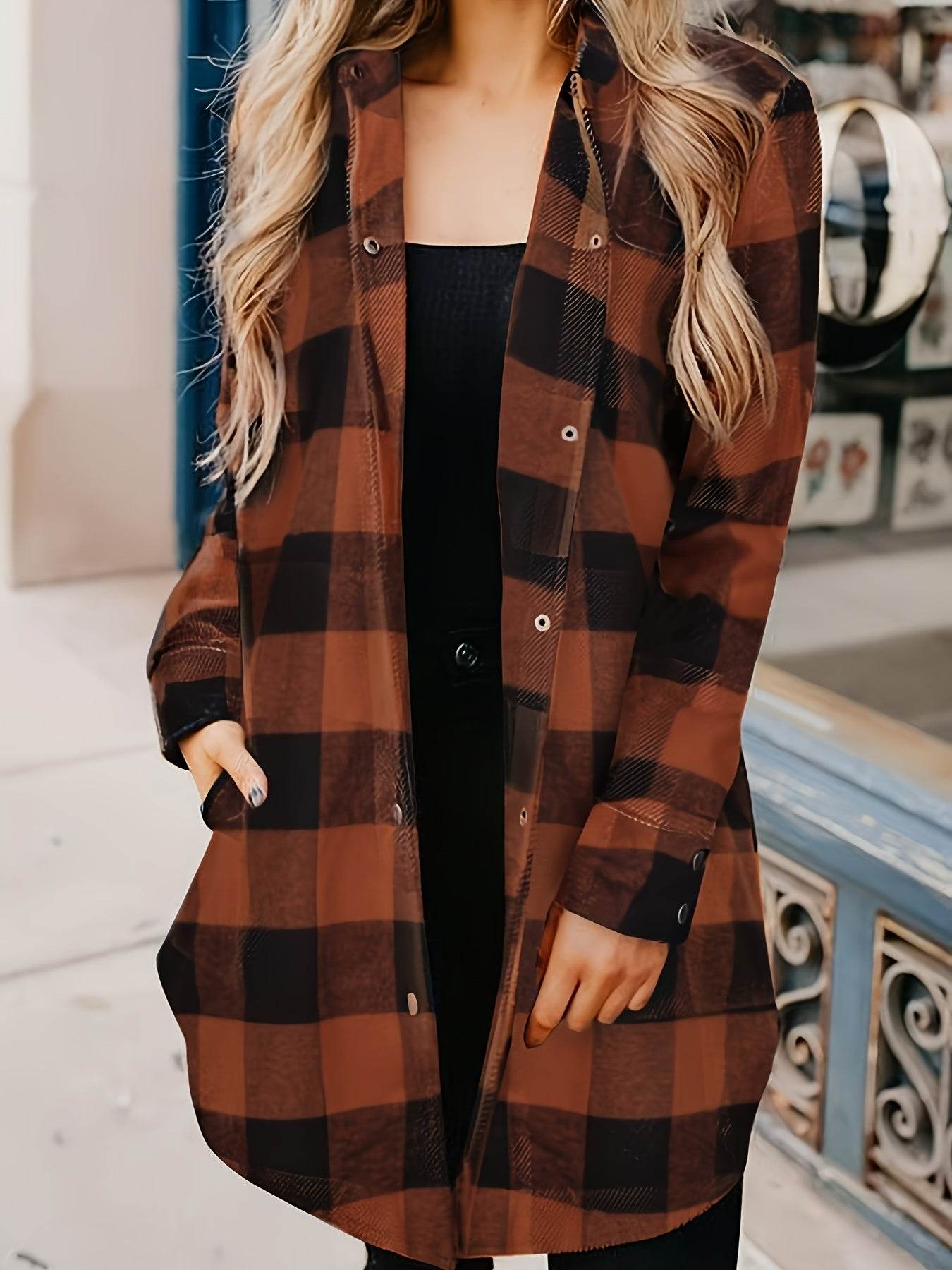 Relaxed Fit Plaid Shacket - Montero Milan