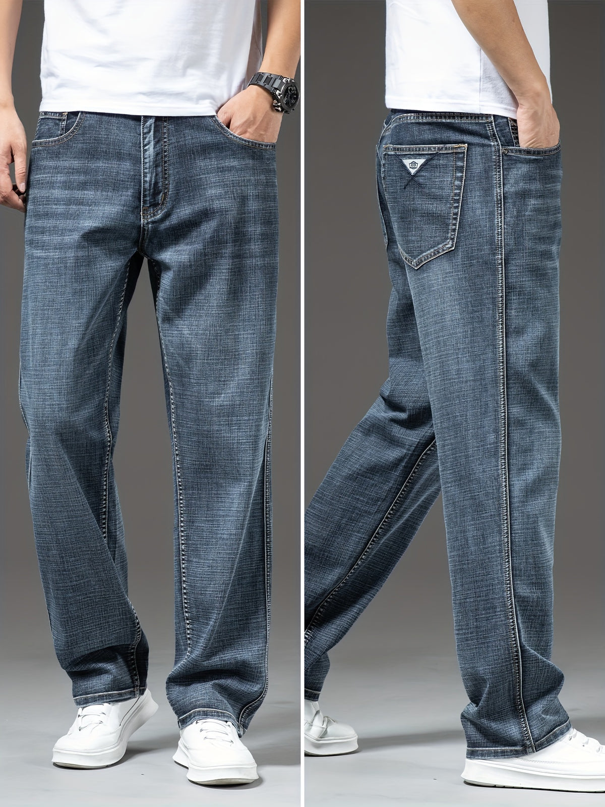 Geng Yuanshi High-End Summer Men's Jeans New Trend Fashion Straight-Leg Light Business Stretch Denim Pants, Autumn Essentials