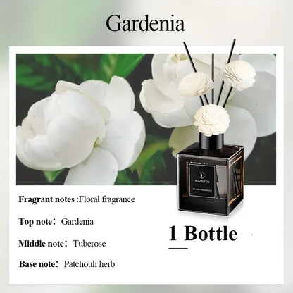 Long-Lasting Essential Oil Air Freshener with 5 Incense Sticks - 1.7oz Glass Bottle, Featherless, Perfect for Bathroom Deodorization & Bedroom Scent, Ideal Home Decor Gift for Holidays