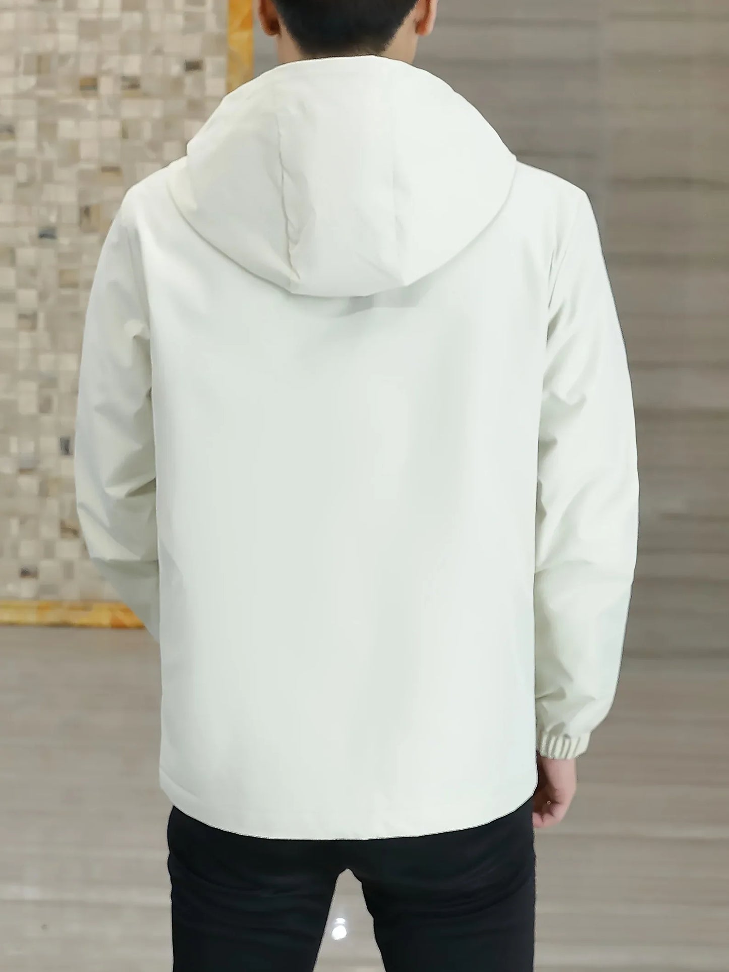 Men'S Heavy-Duty Fleece Jacket - Windproof Zip-Up Coat with Full-Zip Closure, Hooded Winter Coat for Cold Weather, Non-Stretch Fabric for Everyday & Formal Events