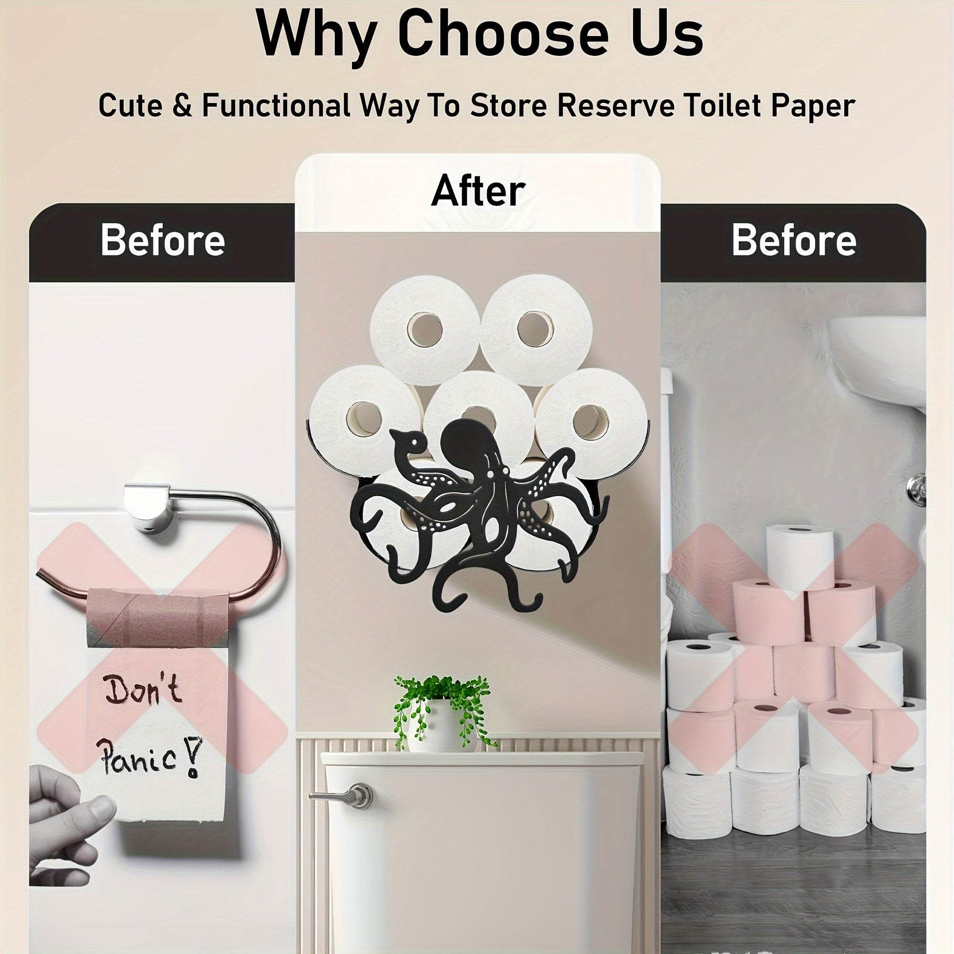 Whimsical Octopus Toilet Paper Holder Rack - Montero Milan