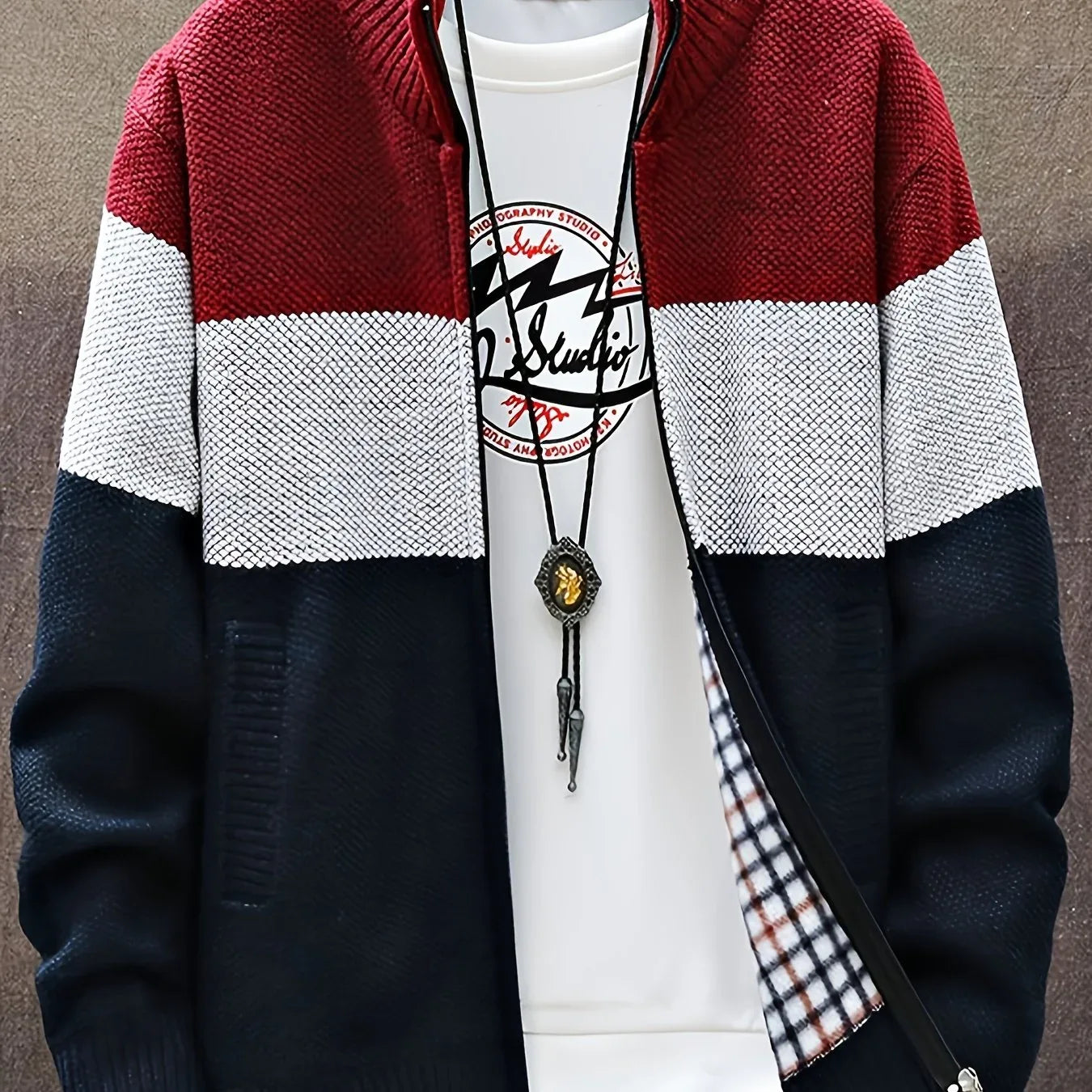 Men'S Knitted Cardigan with a Stand-Up Collar, a Casual And Stylish Outerwear.