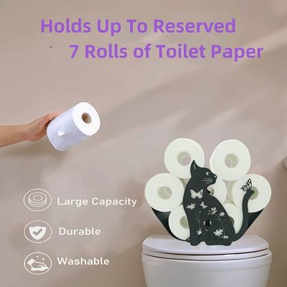 Black Cat Toilet Paper Holder Rack - Montero Milan