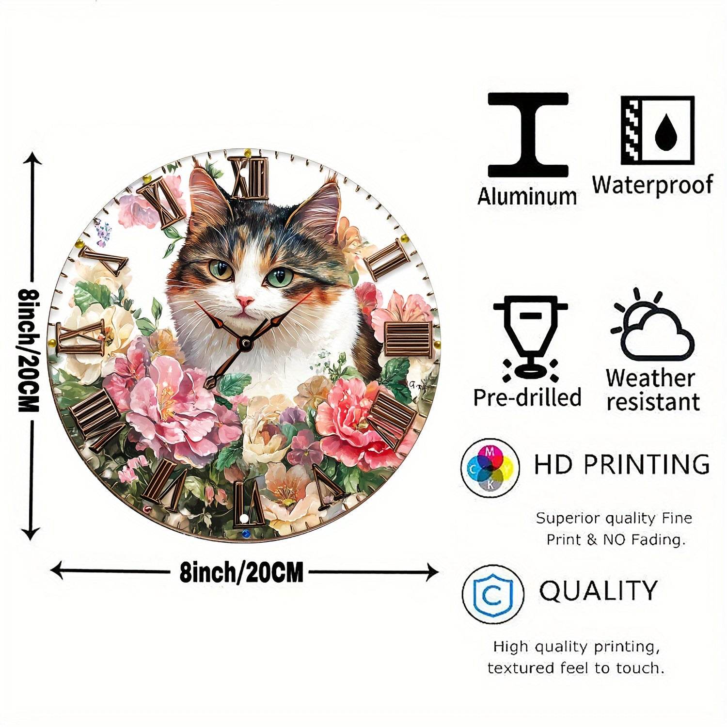 WhimsyCat™ Floral Wall Clock - Montero Milan