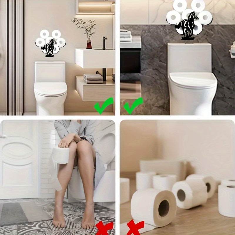 Wall Mounted Horse Toilet Paper Holder Rack - Montero Milan