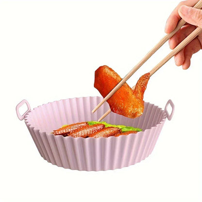 1pc Reusable Silicone Air Fryer Liner – Non-Stick Food-Grade, Universal Fit for All Air Fryers, Multi-Purpose Cooking Accessory, No Power Needed