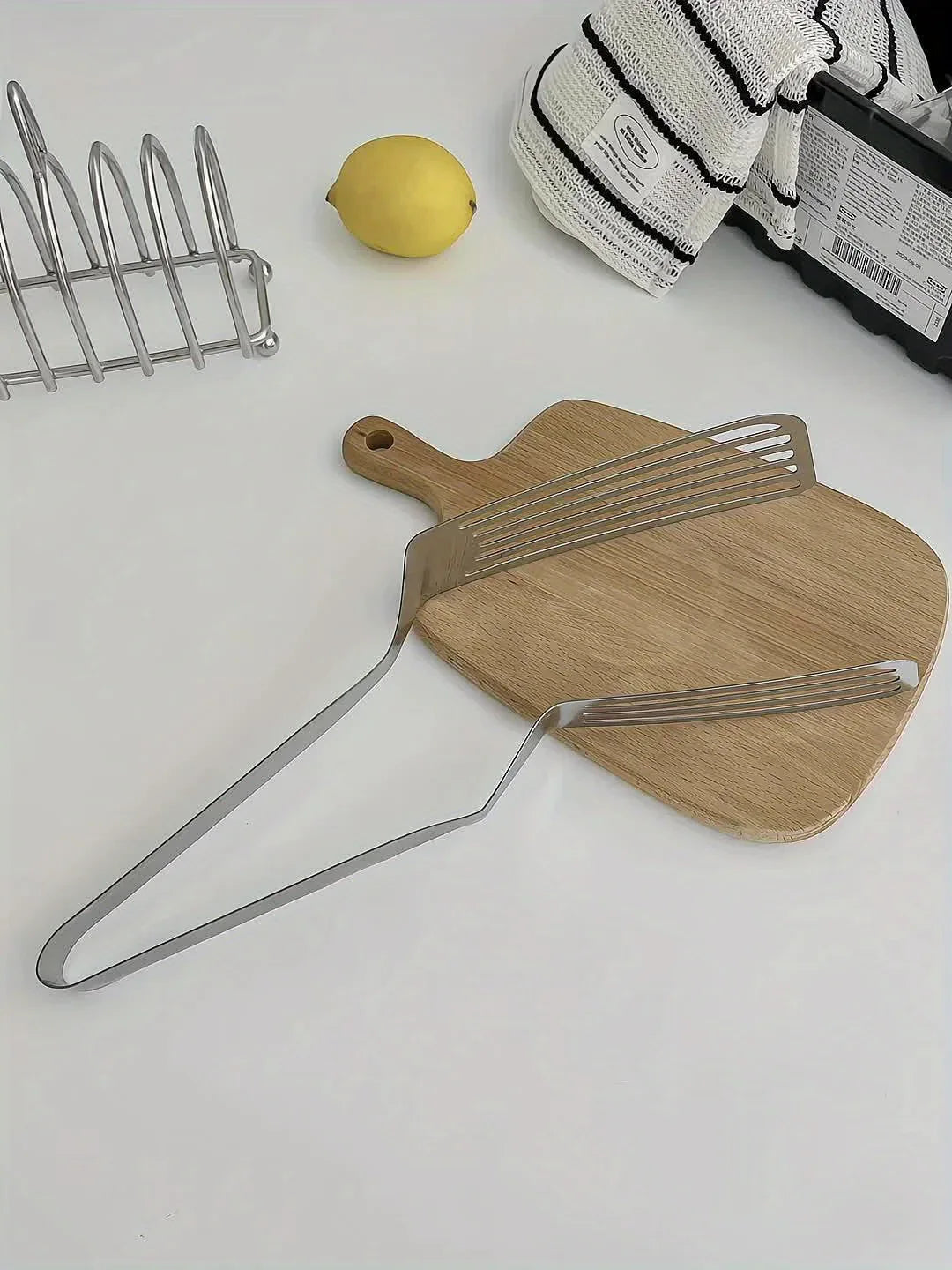 1pc, Multifunctional Stainless Steel Serving Tongs for Buffet, Fish Frying, Bread, Steak, Salad, and Dessert - Kitchen Tools for Effortless Food Prep and Presentation