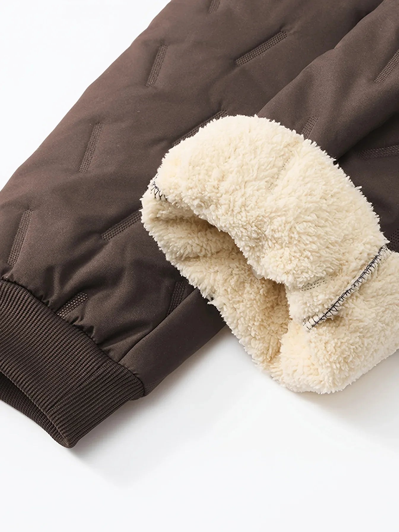 Men'S and Women'S Thickened Winter Jogger Pants with Plush Fleece Lining - Warm, Leak-Proof, Windproof, Adjustable Drawstring Waist, Zipper Pockets, Solid Color for Casual Home and Outdoor Use