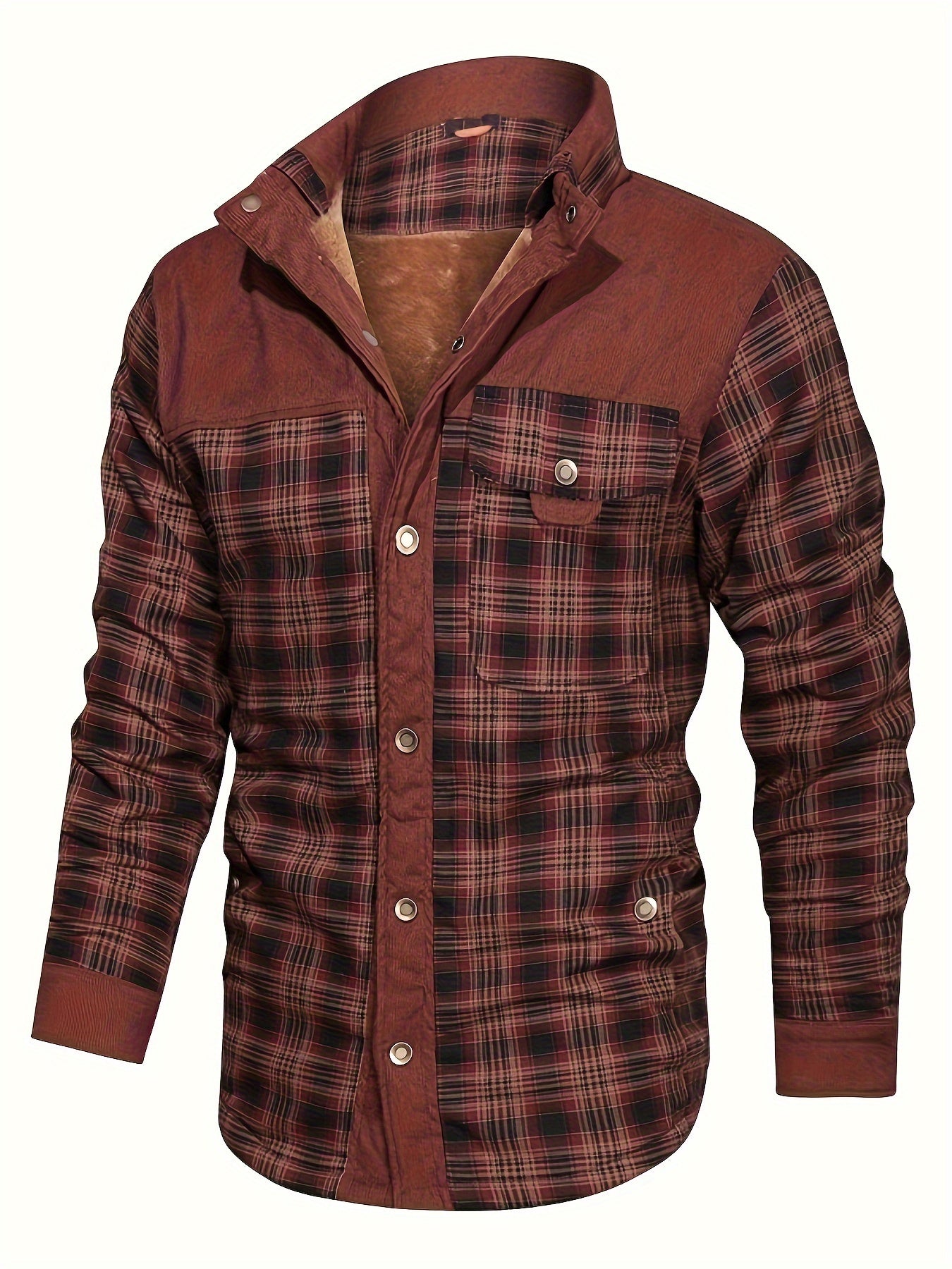 Fleece-Lined Plaid Jacket