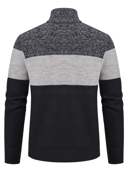 Men'S Knitted Cardigan with a Stand-Up Collar, a Casual And Stylish Outerwear.